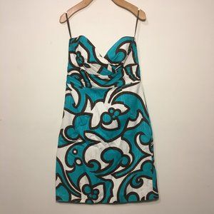 Vintage Milly Strapless Printed Mini Dress